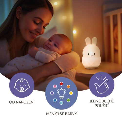 Zopa Szilikon LED éjszakai fény M-es méretben, nyuszi Rabbit