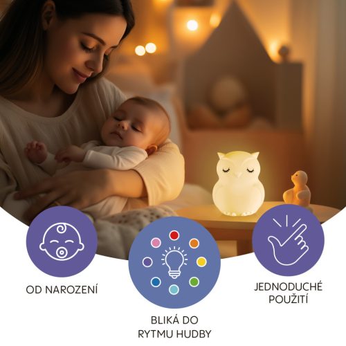 Zopa Szilikon LED éjszakai fény zenével L-es méretben, nyuszi Rabbit
