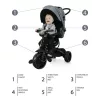 ZOPA Citi Trike tricikli tolókarral - Candy Pink