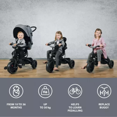 ZOPA Citi Trike tricikli tolókarral - Chilli Red