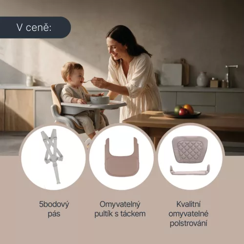 Zopa Inspira 2 Etetőszék Oyster Natur