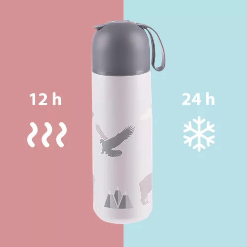 Zopa 400 ml-es termosz szilikon fogantyúval - Flowers