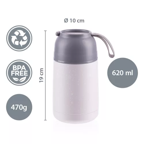 Zopa 620 ml-es ételtermosz szilikon tartóval - Dino