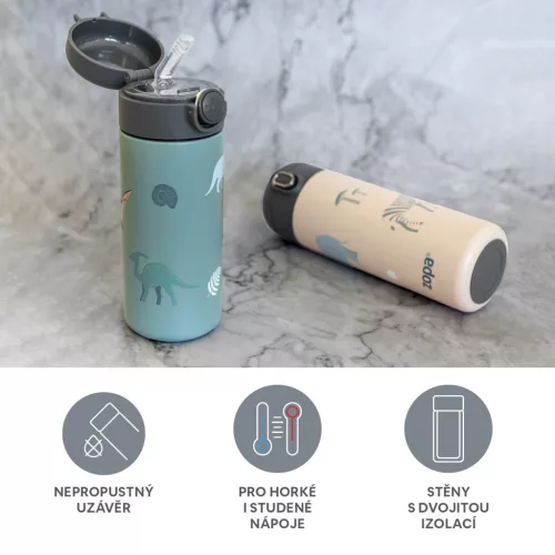Zopa 350 ml-es termosz szívószállal és szilikon fogantyúval - Mountains