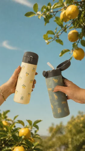 Zopa 400 ml-es termosz szívószállal Limoncello