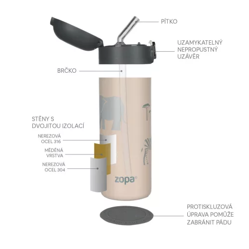 Zopa 400 ml-es termosz szívószállal - Mountains