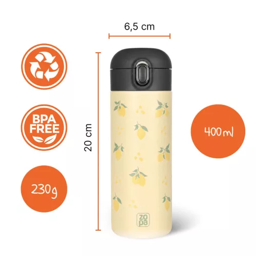 Zopa 400 ml-es termosz szívószállal Wild Gepard
