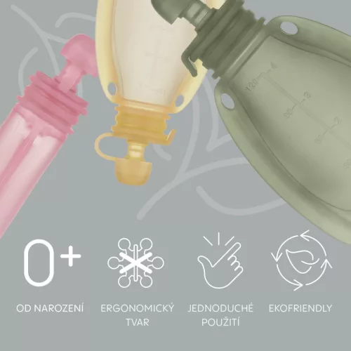 Zopa Szilikon újratölthető bébiétel tasak - Transparent Green