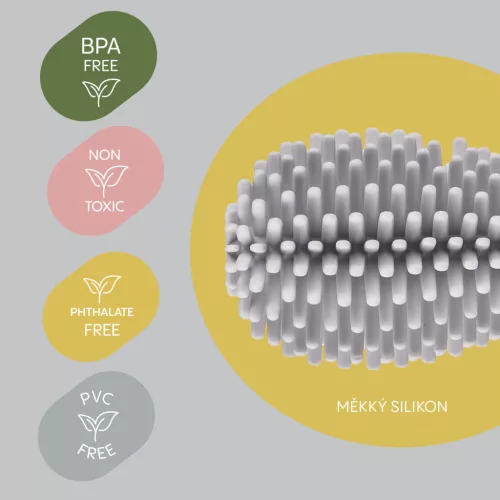 Zopa Szilikon palacktisztító kefe 3az1-ben - Light Grey