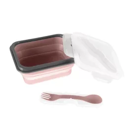   Zopa Szilikon uzsonnásdoboz kis kanállal (kicsi) - Old Pink