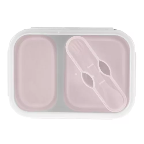 Zopa Szilikon uzsonnásdoboz kanállal (nagy) - Old Pink