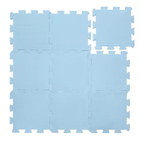 Zopa 9 db-os Puzzle habszőnyeg 30x30 cm - Floral Blue