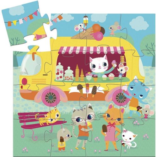 Djeco Mini puzzle - Fagyis kocsi - Ice cream truck