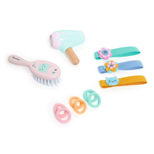 Djeco: Pomea Játékbaba kiegészítő, szépítkezés - Baba fodrászkészlet - Hairdressing set