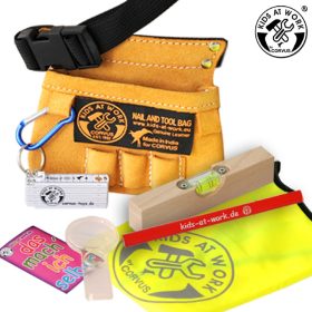   Kids at Work Szerszámkészlet - bőr szerszámtáskával, övvel - mini 04