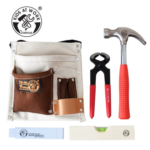 Kids at Work Öv készlet - 5 db-os szerszám készlet, szövet és bőr