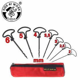   Kids at Work Fafúró készlet 7 méret hengeres szerszámtartóban