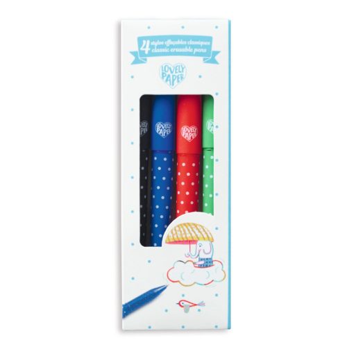 Djeco Lovely Paper Radírozható tollkészlet 4 színű - 4 Classic erasable pens