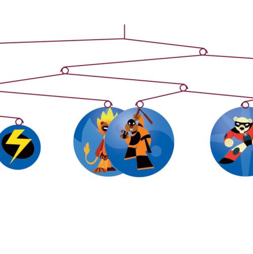 Djeco Little Big room Szélmobil függődísz Szuperhős - The super heroes