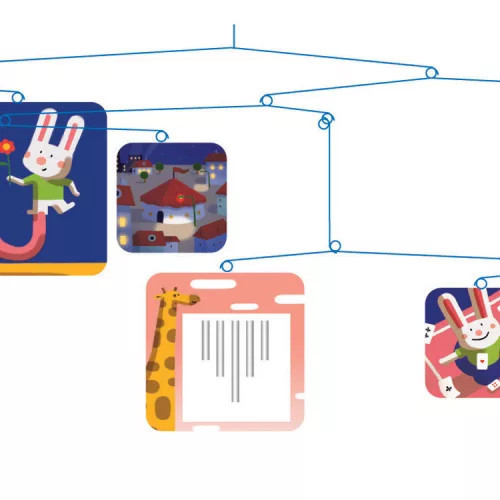 Djeco Little Big room Szélmobil függődísz Egy nap a cirkuszban - A day at the circus