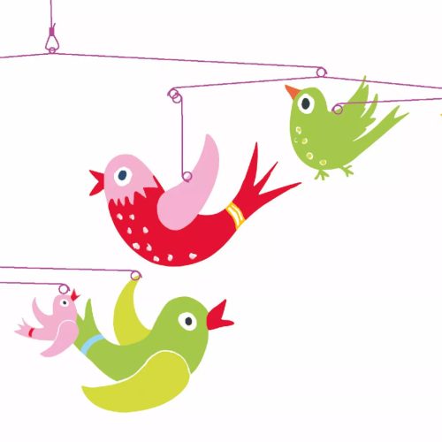 Djeco Szélmobil függődísz Színes madarak - Colourful flight of fancy