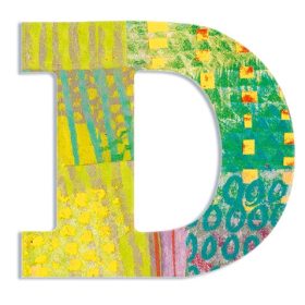 Djeco Little Big room Dekorbetű - D - Peacock letter