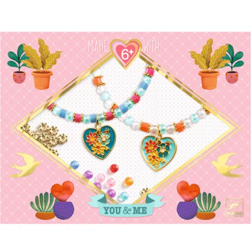 Djeco Design by Ékszerkészítő készlet Páros szívek - Heart Threading