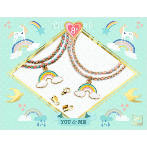 Djeco Design by Ékszerkészítő készlet Páros szivárványok - Rainbow Kumihimo
