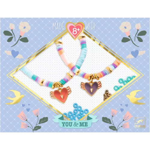 Djeco Design by Ékszerkészítő készlet Páros szárnyaló szívek - Heart Heishi