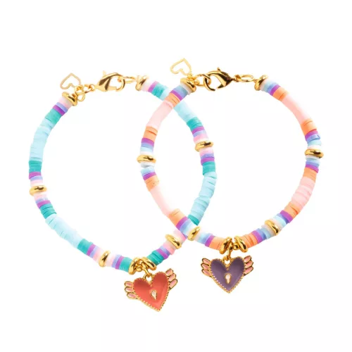 Djeco Design by Ékszerkészítő készlet Páros szárnyaló szívek - Heart Heishi