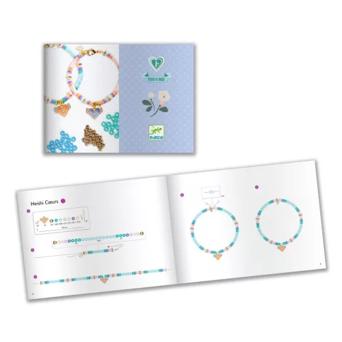 Djeco Design by Ékszerkészítő készlet Páros szárnyaló szívek - Heart Heishi