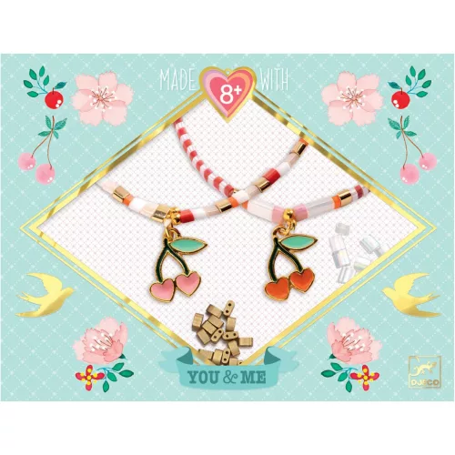 Djeco Design by Ékszerkészítő készlet Páros cseresznyék - Tila and Cherries