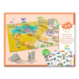   Djeco Matricázós sztorik 3D Állati élőhelyek - Lift-up stickers - Animals