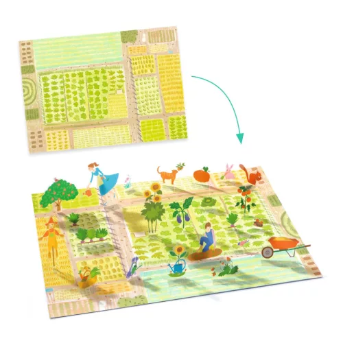Djeco Matricázós sztorik 3D Élet vidéken - Lift-up stickers - Farm