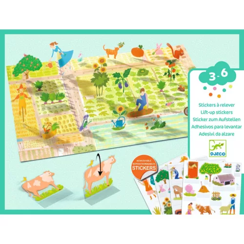 Djeco Matricázós sztorik 3D Élet vidéken - Lift-up stickers - Farm