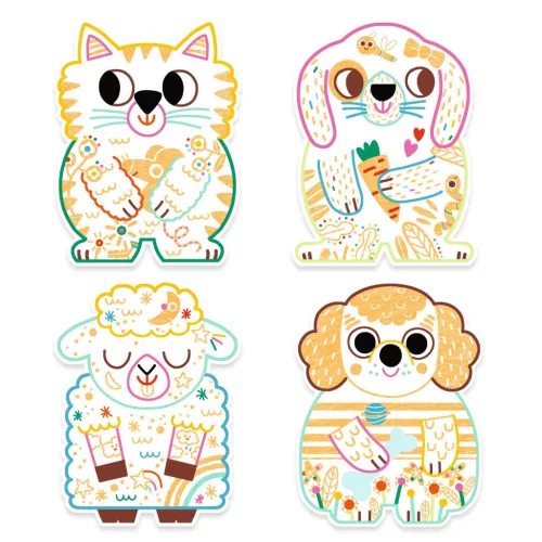 Djeco Design by Meglepetés színező Háziállatok - Domestic animals