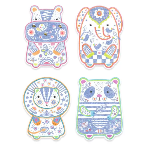 Djeco Design by Meglepetés színező Vadállatok - Wild animals