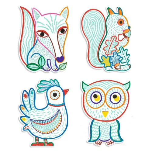 Djeco Design by Meglepetés színező Erdei barátok - Forest Friends