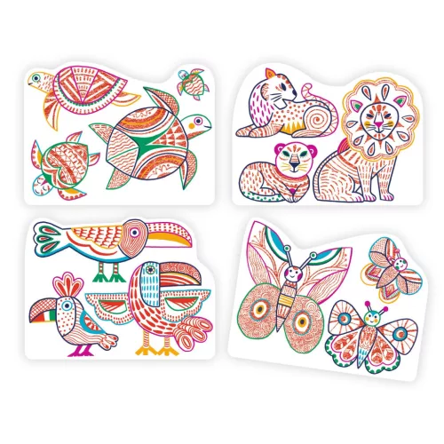 Djeco Design by Meglepetés színező Vadállatok - Wild families