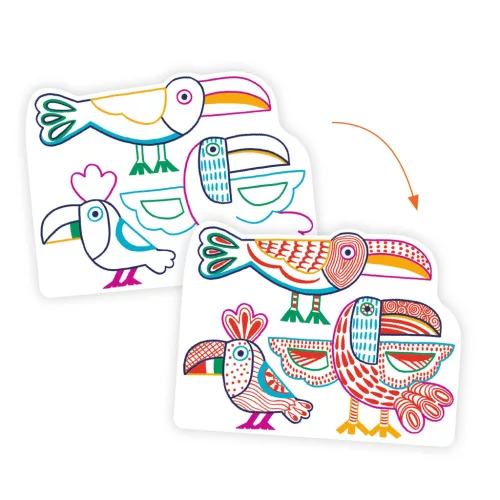 Djeco Design by Meglepetés színező Vadállatok - Wild families
