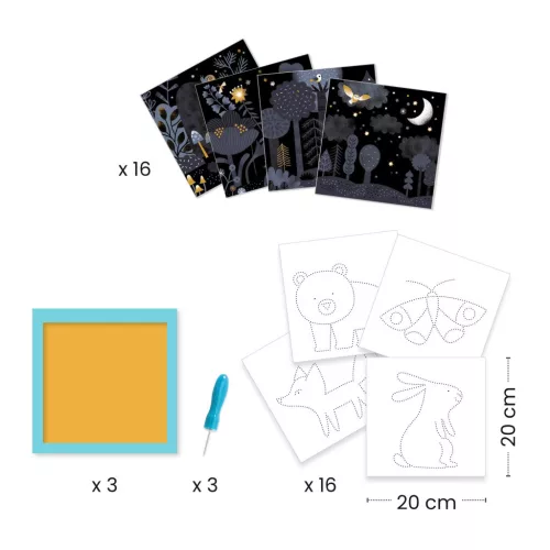 Djeco Design by Lyukasztós képkészítés Éjszakai állatok - Image reveal