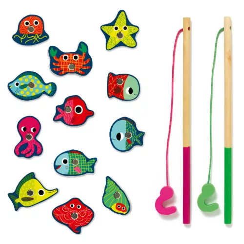 Djeco Horgász játék Színes horgászat - Coloured fishing