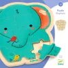 Djeco Fa puzzle Elefánt 14 db-os - Puzzlo Elephant