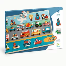 Djeco Formaillesztő formaberakó Járműpark - Puzzlo Vroom