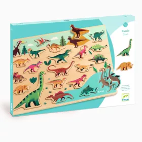   Djeco Formaillesztő formaberakó Színes dínók - Puzzlo Dino
