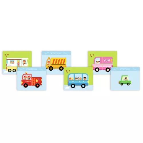 Djeco Mágneses képkirakó Variációk 12 járműre - Inzebox Vehicles