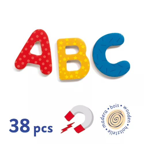 Djeco Mágneses betűkészlet Nagybetűk - 38 fancy letters