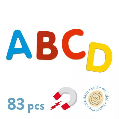 Djeco Mágneses betűkészlet Színes nagybetűk - 83 small letters