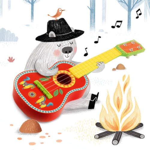 Djeco Játékhangszer Kis gitár 4 húros - Ukulélé