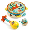 Djeco Animambo Játékhangszer készlet Tambourine, maracas, castanet